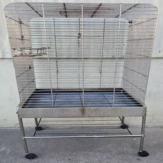 LARGE 25"x25"x39" Birdcage w/ Wheeled Stand Parrot Cockatiel Conure Conures 61"h