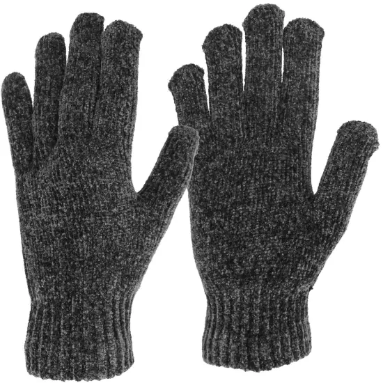 Women's Soft and Stretchy Chenille Basic Winter Magic Gloves