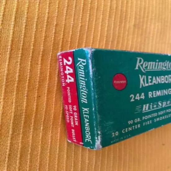 Remington .244 Rem Empty Box Green Red