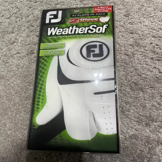 Footjoy WeatherSof Golf Gloves Men's Regular Left Hand Size XL (2-pack) NEW