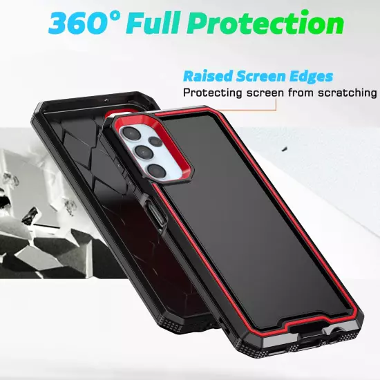 For Samsung Galaxy A14 A15 A54 5G Case PC+TPU Shockproof Cover +Tempered Glass