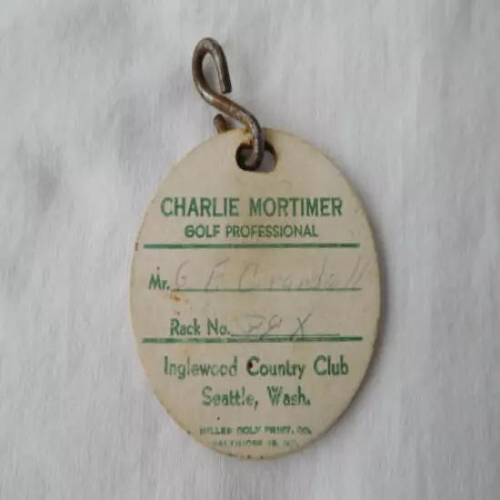 Inglewood Country Club Seattle WA Washington Golf Bag Tag PGA Member