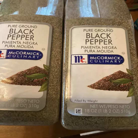 McCormick Culinary Pure Ground Black Pepper 18 oz - Lot Of 2 5/2027