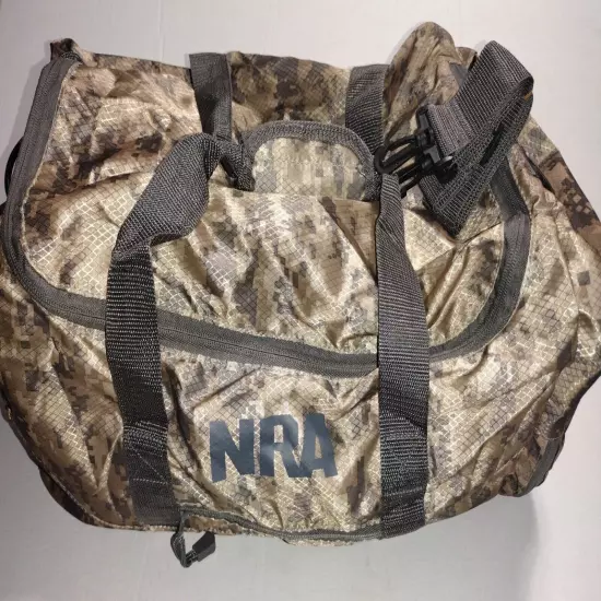 NRA Duffle Bag Gym Bag Tote National Rifle Association Green Digital Camo Nylon