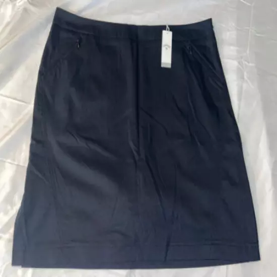 NWT Callaway Anthracite Zip Pockets Golf Skirt Skort Built In Shorts 16 (A11)