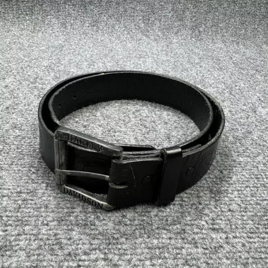 Vintage Harley Davidson Belt Mens 36 Black Cowhide Leather Made in USA