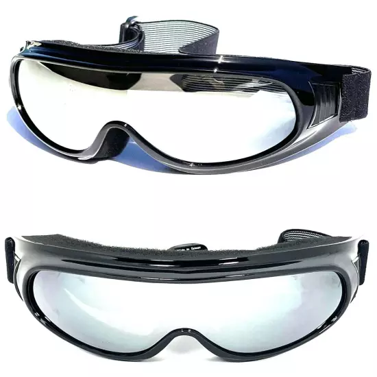 MOTORCYCLE GOGGLES FIT OVER PRESCRIPTION GLASSES SIDE VENTS CHOICE LENS COLOR 