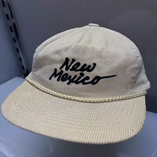 New Mexico Tan Corduroy Adjustable Strap hat Never Worn