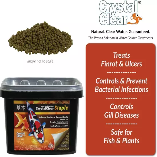 CrystalClear Staple Balanced Nutrition Koi Fish Food for Every Day Feeding, 3mm 