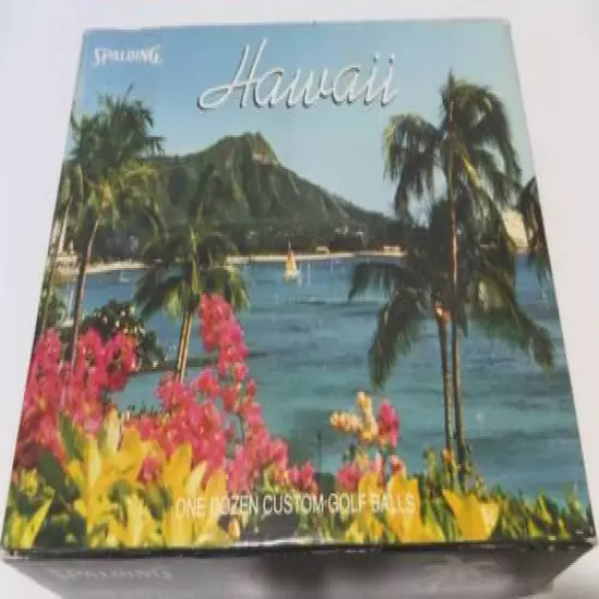 Amazing Vintage Spalding HAWAII Custom Print Golf Balls / Brand New / 12 Count