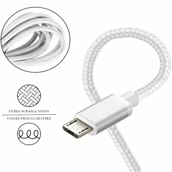 Heavy Duty Micro USB Fast Charger Data Cable Cord For Samsung Android HTC LG Lot