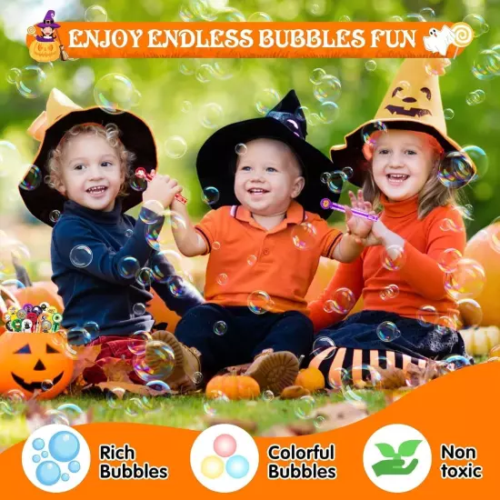 HINZER 80 Pack Halloween Party Favors Mini Bubble Wands Toys Gift... 