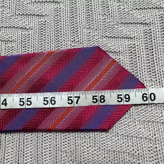 Paul Fredrick pink striped Italian silk tie