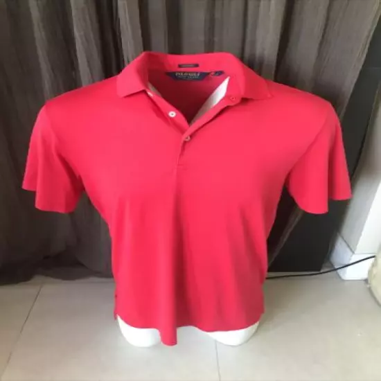 Polo Golf Ralph Lauren Mens M Golf Polo Shirt Red Short Sleeve