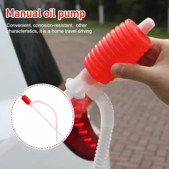 Universal Car Siphon Pump Liquid Gas Fuel Oil Water Hose Transfer Manual Sucker