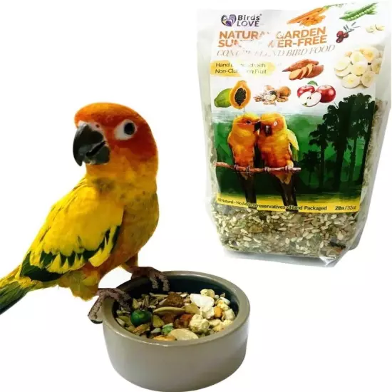 All Natural Garden Blend Bird Food for Conures - Sunflower Free 2lb