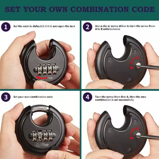 Combination Lock Outdoor Disc Combination Padlock Locks Of Metal For Storage Uni