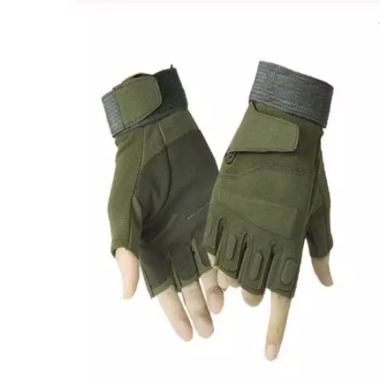 Fingerless Camo Camouflage Tactical Combat Army Military Shooting Gloves Grip 