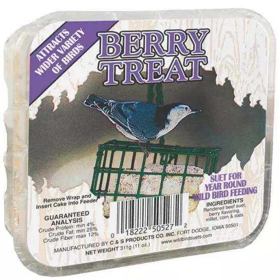 C&S C & S Suet Treat Cake For Wild Birds 11.75Oz Berry