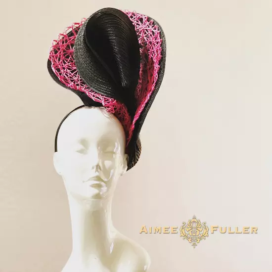 Aimee Fuller Derby Royal Ascot Cocktail Gala Classic Black Fascinator Hat