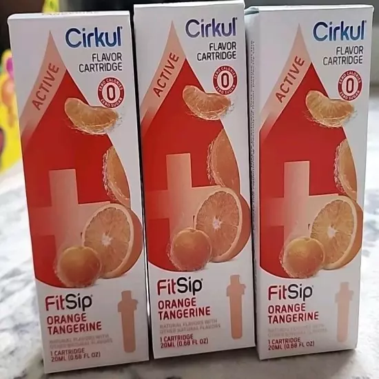 (3) Cirkul Active Flavor Cartridge FitSip Orange Tangerine