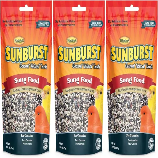 3 Pack of Sunburst Song Food Singing Encouragement Treats for Canaries, 3 Ounces