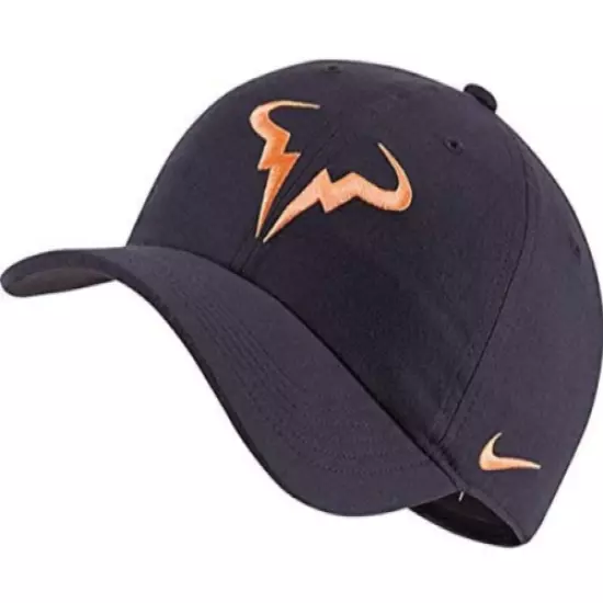 NEW Nike Adult Aerobill Rafa Nadal Bull H86 Hat-Gridiron/Orange Pulse 850666-017