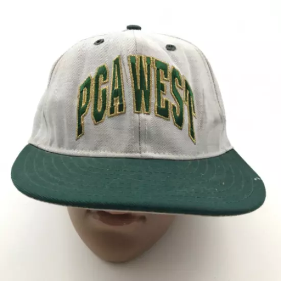 VINTAGE PGA West Golf Hat Cap White Green Size 7 1/2 Fitted Embroidered Adult