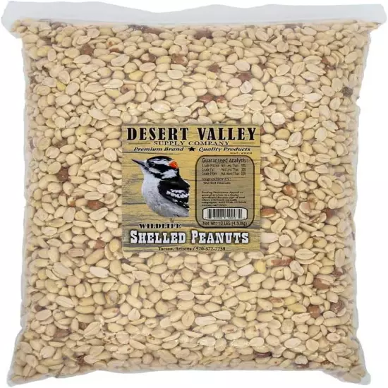 Desert Valley Shelled Peanuts, Premium All Natural Wild Bird and Wildlife Food f