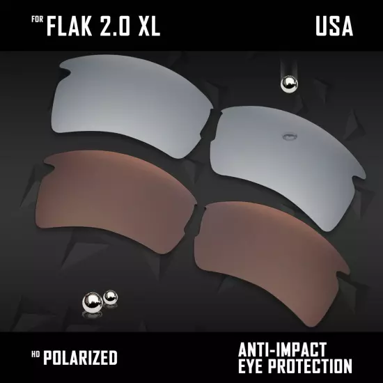 Anti Scratch Polarized Replacement Lenses for-Oakley Flak 2.0 XL OO9188 Options