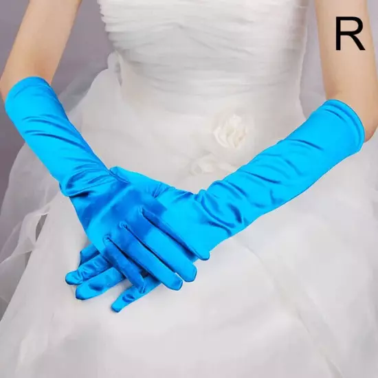 Women's Satin Long Gloves Opera Wedding Bridal Evening Party Prom Costume Glove