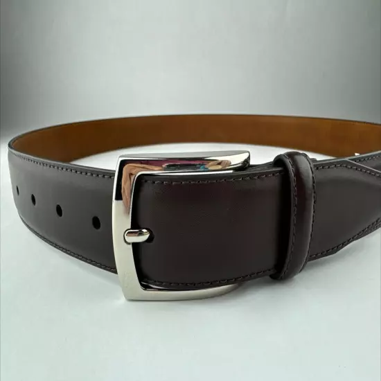 Johnston & Murphy Leather Belt Burgundy Size 38 EUC 75-7789