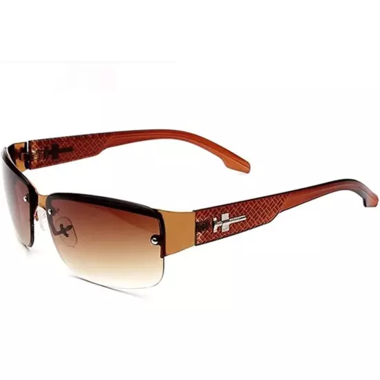 Sunglasses Men Brown Color Block Gradient Lens Decor Eyewear