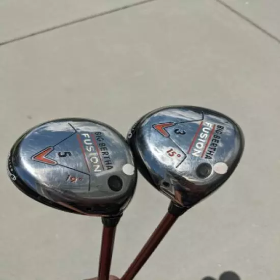 Callaway Big Bertha Fusion 15* 3 Wood / 19* 5 Wood Aldila NVS 55 Stiff Graphite