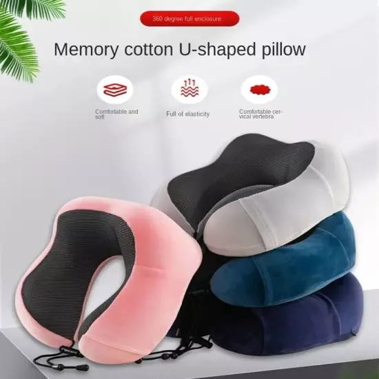 U Shaped Memory Foam Neck Pillows Soft Slow Rebound Space Travel Pillow Massage