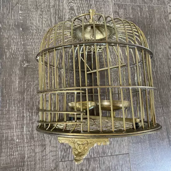 Vintage High Quality Brass Hanging Footed Birdcage