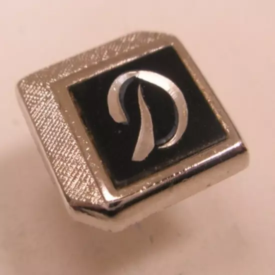 D Monogram Initial Letter Vintage SWANK Tie Tack Lapel Pin david donald darrel