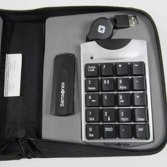 Samsonite Portable Mouse Number Keypad Memory Card Reader USB Hub Earpiece