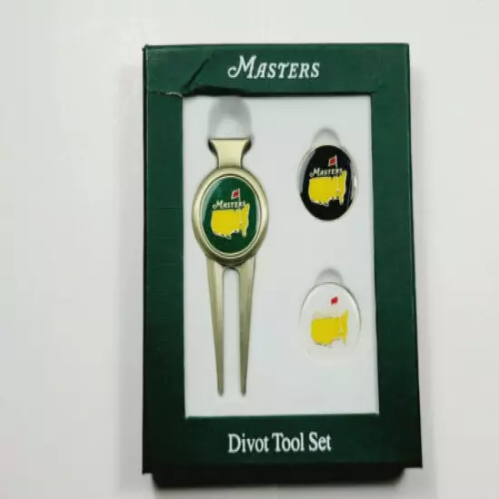 The Masters Divot Tool Set Repair Tool Ball Markers Green & White NEW