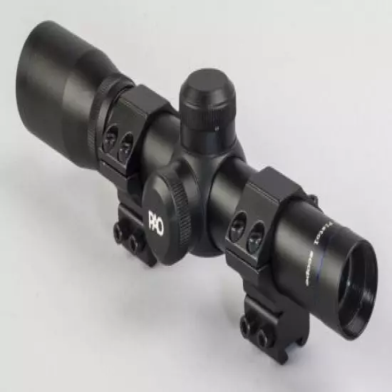 PAO 2x20 Pistol Scope Duplex 30-30 Reticle Long Eye Relief + 9-11mm Mount rings