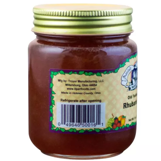 Amish Wedding Rhubarb Jam 9oz Glass Jar BB May 2025