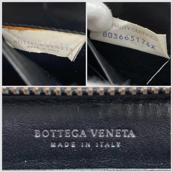 Good condition Bottega Veneta Intrecciato genuine leather round zipper wallet