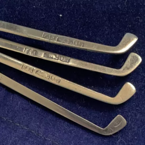 Vintage Australia Sterling Silver Golf Club Coffee Tea Spoons x 4, circa 1950's