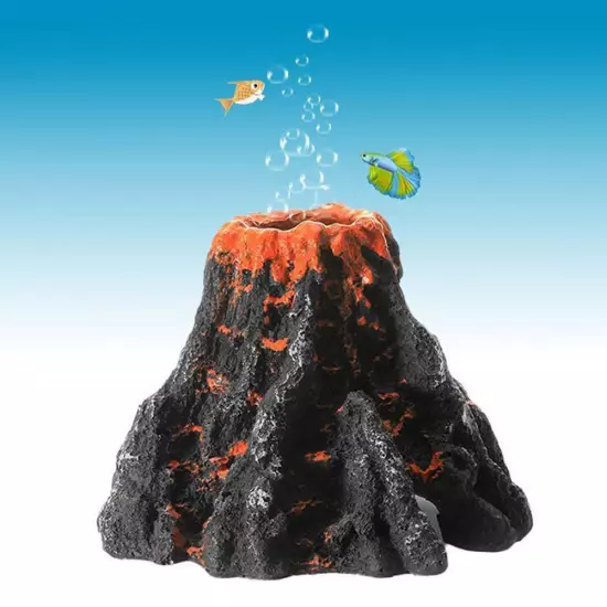 Fish Tank Oxygen Mini Artificial Resin Simulated Volcano Landscape Or