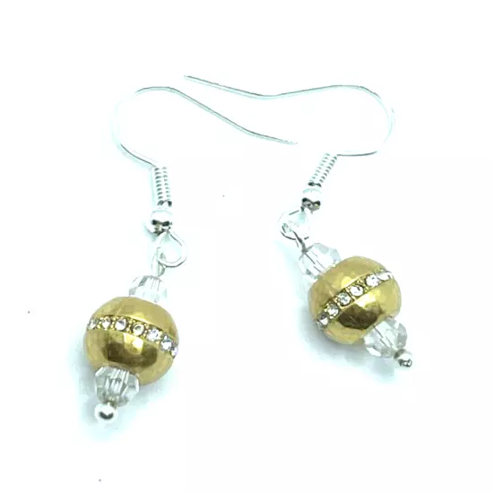 Brighton Antalya Gold Beads Contempo Chic Crystals Versatile Custom Earrings