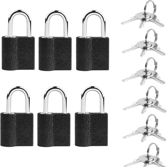 6 Pack Mini Padlock with Keys, Mini Luggage Locks, Suitcase Locks, Padlocks Keye