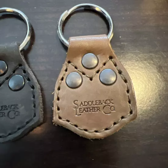 (3) Saddleback Leather Key Chains Dusty Carbon and two tobacco