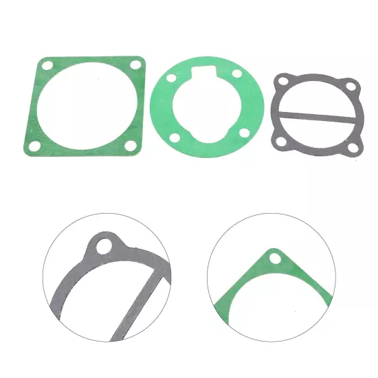 Valve Plate Gaskets Washers Set for Air Compressor 3 Pcs Black Plastic Material