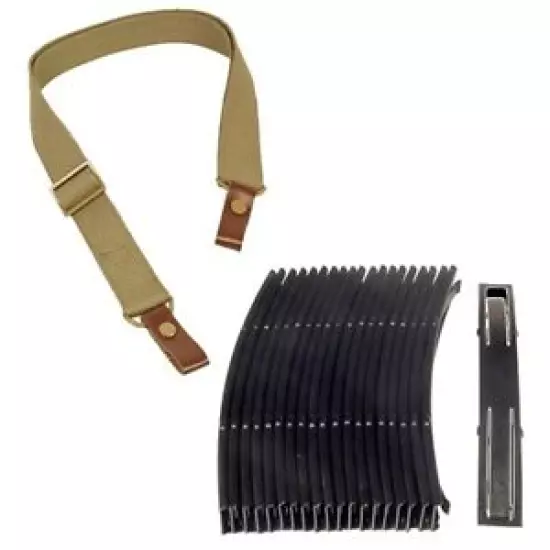 20 BRAND NEW 7.62x39 10rd Steel Stripper Clips + Tan Color Canvas Rifle Sling