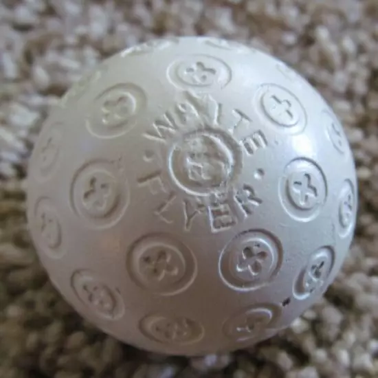 RARE VINTAGE "WHITE FLYER" GOLF BALL-REPAINTED-CIRCLES WITH A CROSS INSIDE